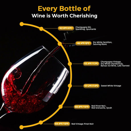 Refrigerador de compresor para 21 botellas de vino con control digital
