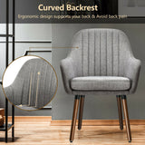 Set of 2 Fabric Upholstered Accent Chairs with Wooden Legs