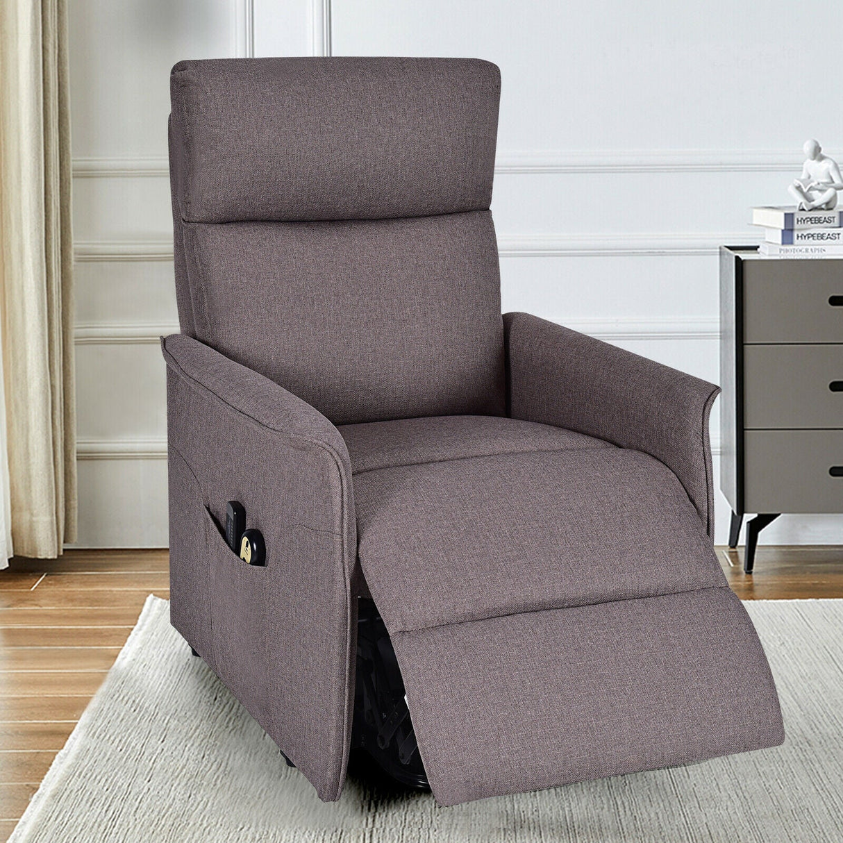 Sillón reclinable de masaje con elevación eléctrica para personas mayores con cojín acolchado grueso