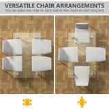 5 Pieces Dining Set with 4 PVC Leather Chairs