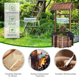 Cubo/Maceta decorativa de madera para jardín con pozo de los deseos