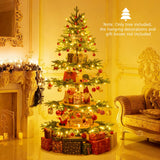 Árbol de Navidad giratorio de 1,95 m, árbol de Navidad artificial de 4 niveles con 280 puntas de rama y 220 luces LED