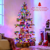Árbol de Navidad giratorio de 1,95 m, árbol de Navidad artificial de 4 niveles con 280 puntas de rama y 220 luces LED