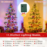 Árbol de Navidad giratorio de 1,95 m, árbol de Navidad artificial de 4 niveles con 280 puntas de rama y 220 luces LED