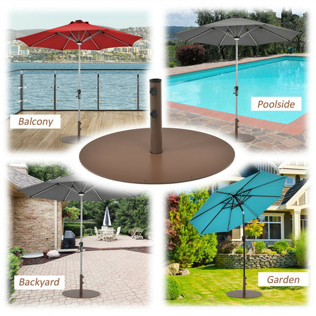 Base de sombrilla de acero para exteriores de 29.5 pulgadas para patio trasero y piscina