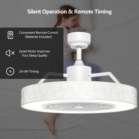 Ventilador de techo de 23 pulgadas con luz LED y control remoto
