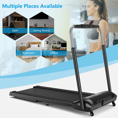 Cinta de Correr Plegable Compacta con Control de Aplicación por Pantalla Táctil - Negra