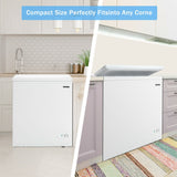Congelador horizontal de 5.2 pies cúbicos Refrigerador de una puerta vertical con 3 canastas - Blanco