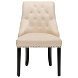 Modern Upholstered Button-Tufted Dining Chair with Naild Trim