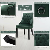 Modern Upholstered Button-Tufted Dining Chair with Naild Trim