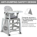 3-in-1 Baby High Chair with Lockable Universal Wheels