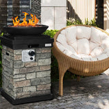 40000 BTU Columna Fogata de Propano para Exterior, Aspecto Realista, Calentador