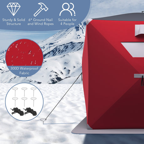 Tienda de pesca de hielo portátil para 2 personas con bolsa