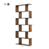 Estantería de Almacenamiento y Exhibición en Forma de S con 6 Niveles, Estantería Decorativa en Z