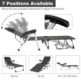 Tumbona Plegable de Playa con 7 Posiciones Ajustables