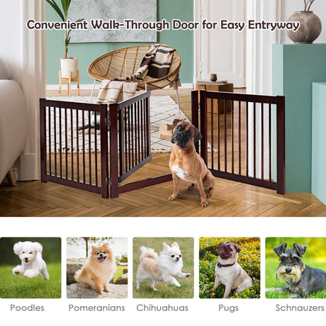 Valla de madera configurable plegable de 3 paneles para perros de 24 pulgadas