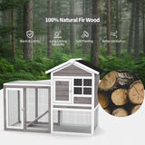 2-Story Wooden Rabbit Hutch with Running Area