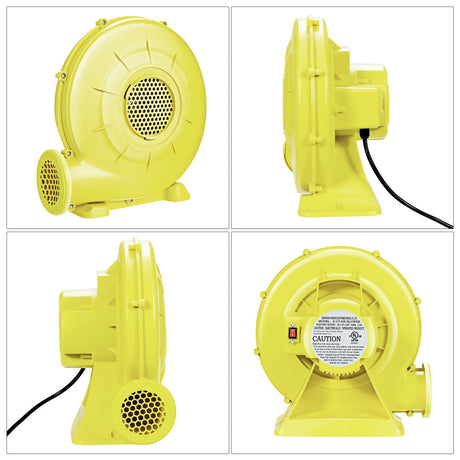 Ventilador y bomba de aire de 350 vatios y 0.5 HP para casa de rebote inflable y castillo hinchable - Amarillo