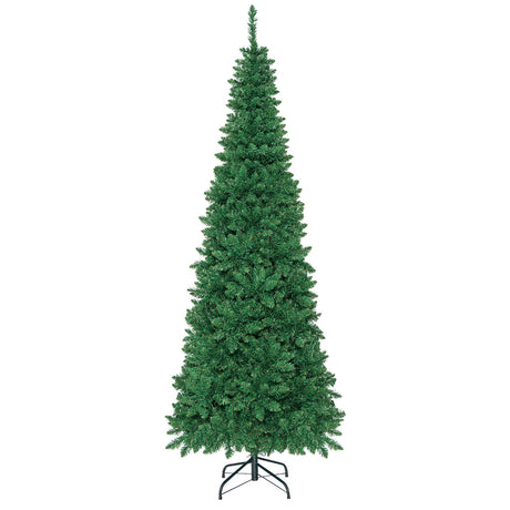 4.5 ft Pre-Lit Premium Hinged Artificial Fir Pencil Christmas Tree with LED Lights