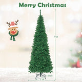 Árbol de Navidad artificial de abeto de 1,37 m preiluminado con bisagras, con forma de lápiz y luces LED