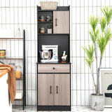 Alacena de cocina de 3 puertas y 71 pulgadas con despensa, bufé, almacenamiento y estante ajustable