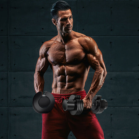 Mancuerna ajustable 5 en 1 de 27.5 libras para gimnasio, hogar y oficina