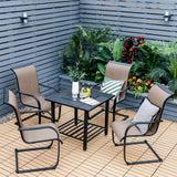 Mesa de comedor para brasero de exterior de 31 pulgadas con parrilla para barbacoa