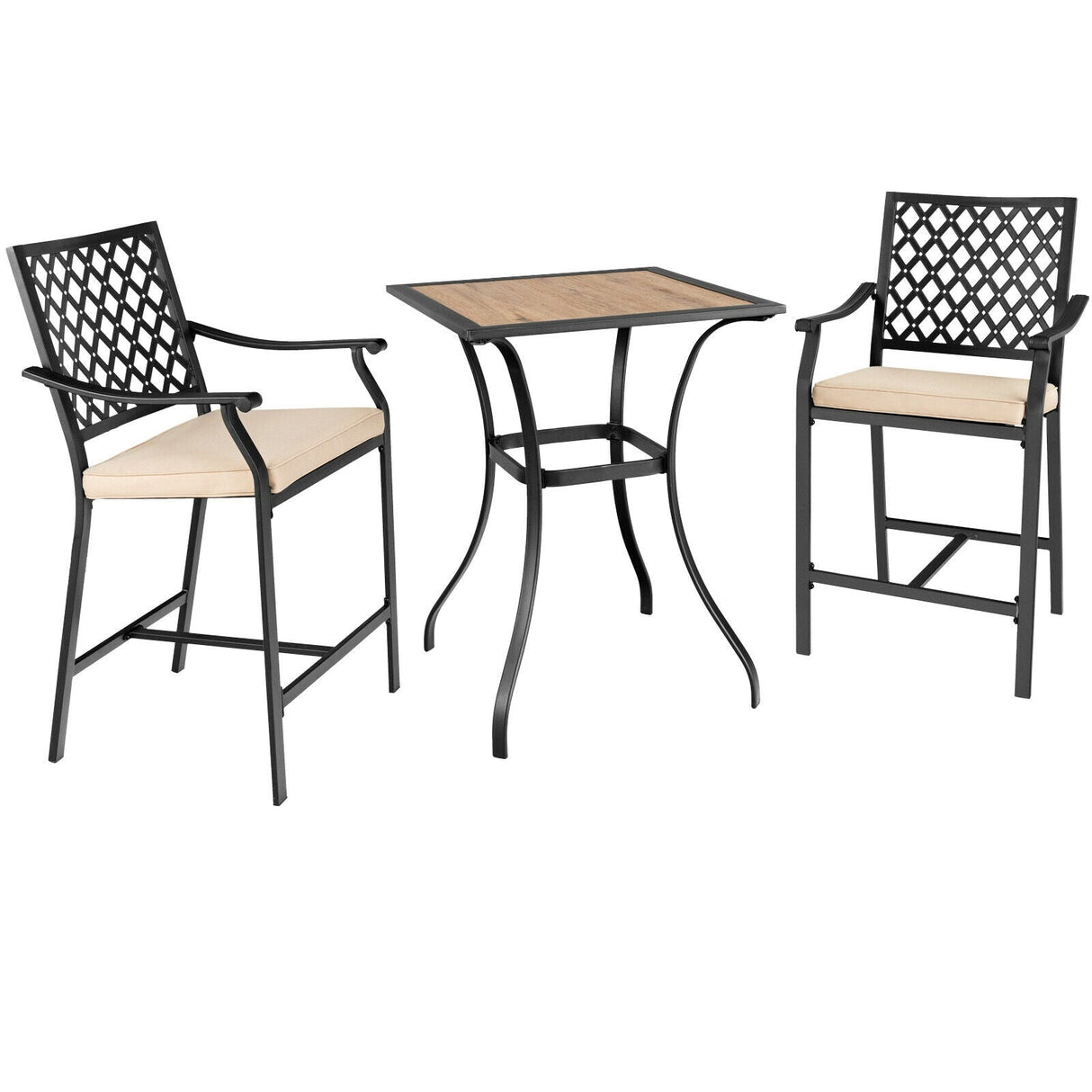 Mesa de bar cuadrada para patio/jardín