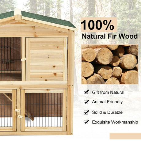 Gallinero de madera de 35 pulgadas con rampa