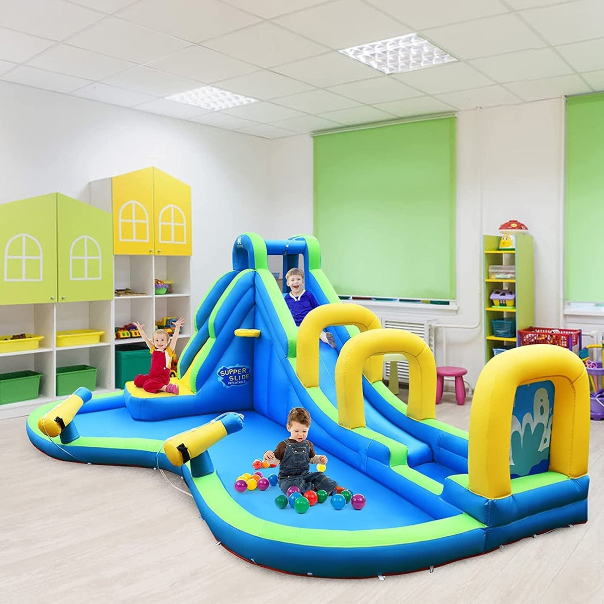 Castillo Hinchable Acuático Multifunción con Soplador de 735W