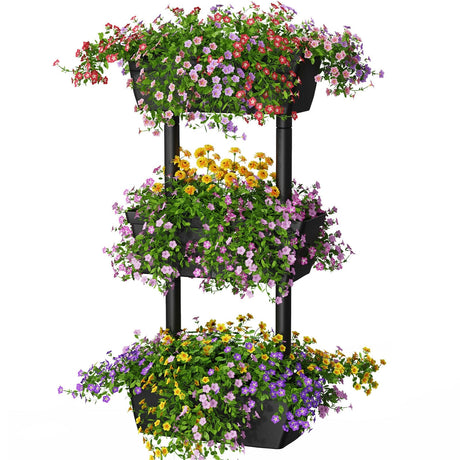 Soporte vertical de 3 niveles para plantas, de pie, para jardinería y cultivo