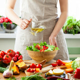 Juego de ensaladera de bambú de 8 piezas con utensilios de servicio - Natural