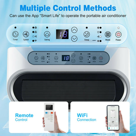 Aire acondicionado portátil 4 en 1 de 12000 BTU con control inteligente - Blanco