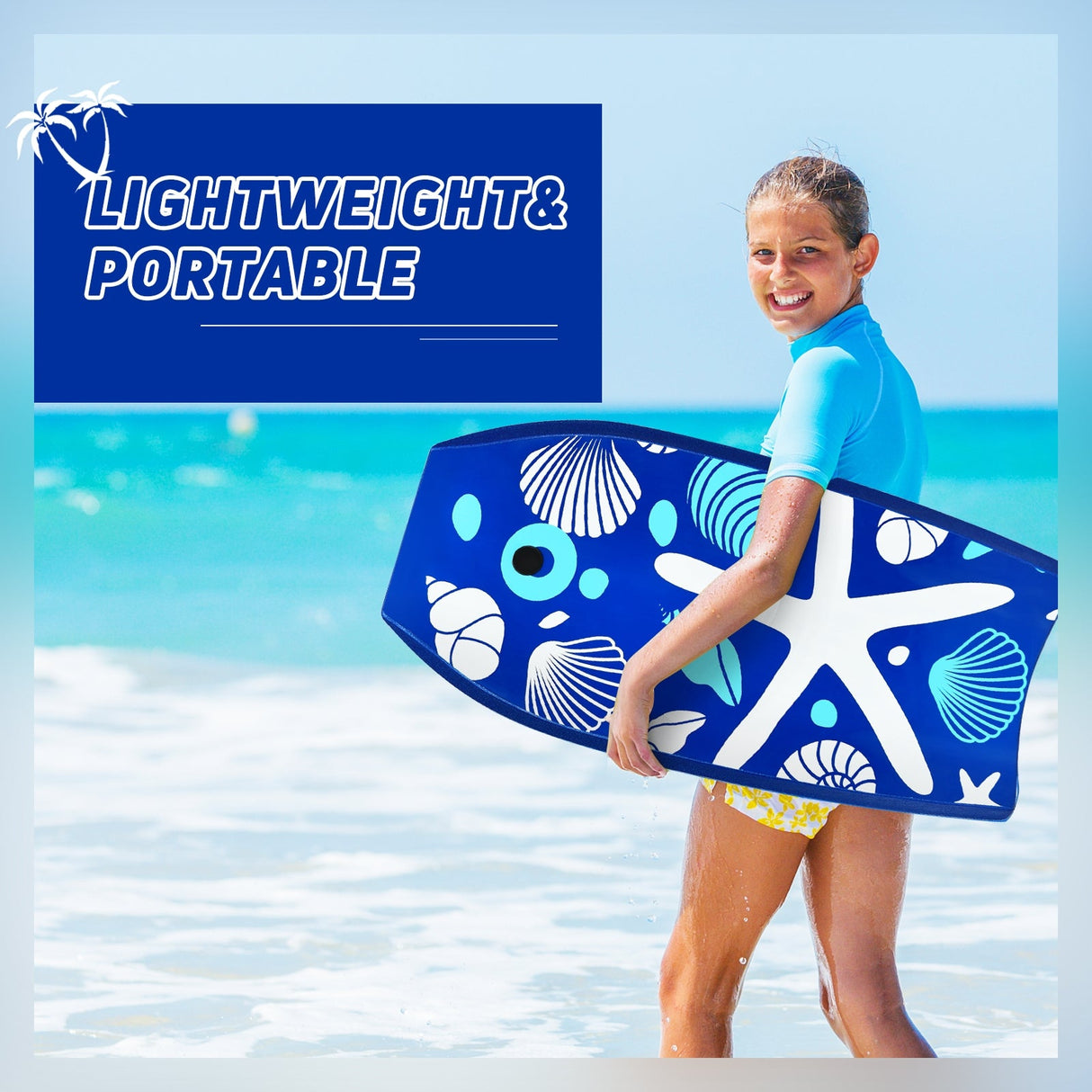 Tabla de bodyboard de surf ligera superportátil de 41 pulgadas