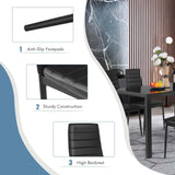 Juego de 4 sillas de comedor modernas de cuero con estructura de metal