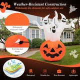 Fantasma inflable de Halloween de 6 pies con decoración de calabaza y lámpara giratoria