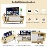 Mueble de TV con puertas corredizas y estante ajustable para televisores de hasta 55 pulgadas
