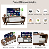 Mueble de TV con puertas corredizas y estante ajustable para televisores de hasta 55 pulgadas