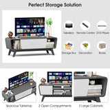 Mueble de TV con puertas corredizas y estante ajustable para televisores de hasta 55 pulgadas