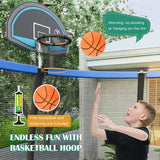 Trampolín recreativo de 8/10 pies con canasta de baloncesto
