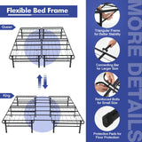 Full/King Size Folding Steel Platform Bed Frame for Kids and Adults