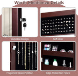 Joyero con espejo para puerta de pared con cerradura y luces LED