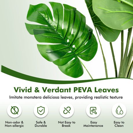 Set de 2 Piezas de Árbol Artificial Monstera de 5 Pies