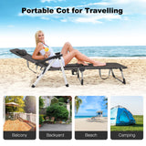 Tumbona Plegable de Playa con 7 Posiciones Ajustables