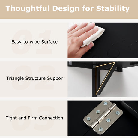 Mesa Plegable de Pared de 31.5 x 23.5 Pulgadas para Espacios Pequeños