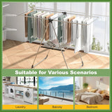 Estante de secado de ropa de 2 niveles, plegable con estructura de aluminio
