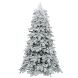 Árbol de Navidad nevado artificial de 1.8/2.1 metros, preiluminado, con bisagras y 130 esferas parpadeantes