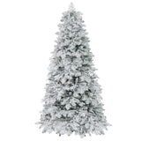 Árbol de Navidad nevado artificial de 1.8/2.1 metros, preiluminado, con bisagras y 130 esferas parpadeantes