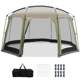 Carpa con dosel de malla para 6-8 personas con puerta con cremallera