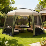 Carpa con dosel de malla para 6-8 personas con puerta con cremallera